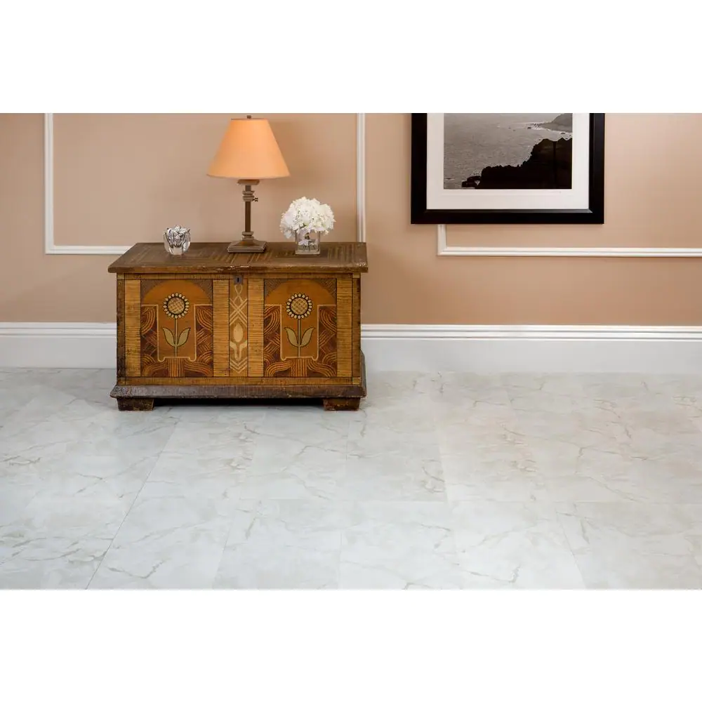 ACHIM Nexus Classic White 12 in. x 12 in. Peel and Stick Stone Vinyl Tile (20 sq. ft. / case)