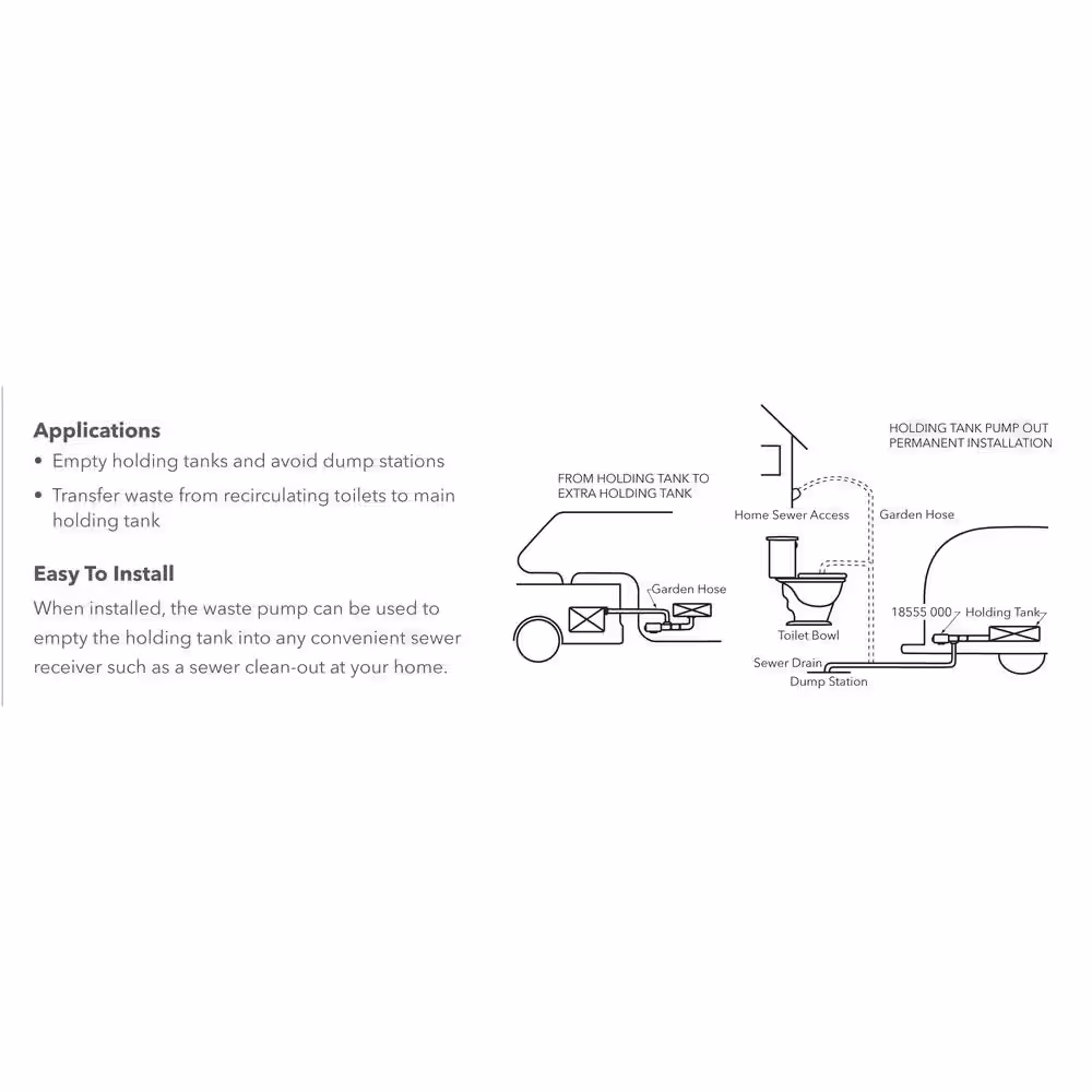 Flojet Portable RV 12-Volt Non-Submersible Waste Pump