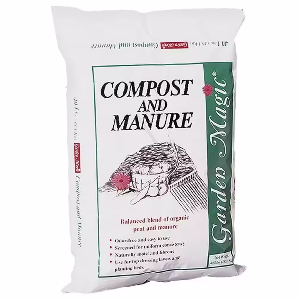None Lawn Garden Compost and Manure Blend, 40 Pound Bag (8-Pack)