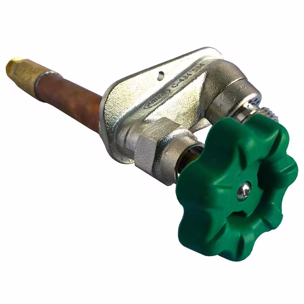 Prier Products 3/4 in. x 4 in. Brass MPT x FIP Self-Draining Heavy Duty Frost Free Anti-Siphon Wall Hydrant