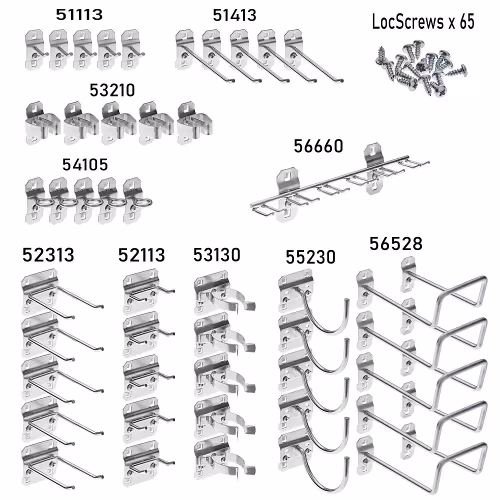 Triton Products Zinc Plated Steel Hook Assortment for LocBoard (46-Piece)