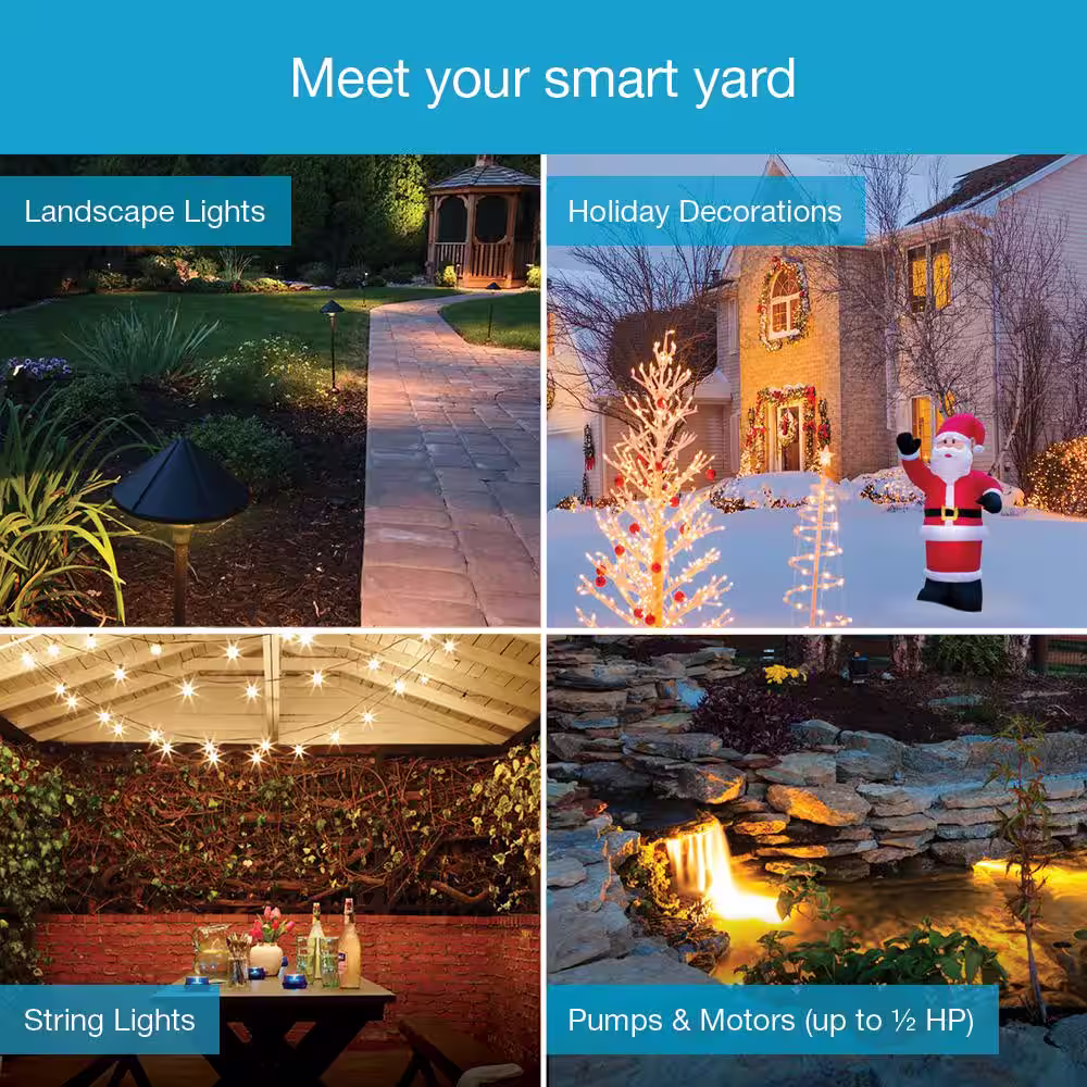 Lutron Caseta Weatherproof Outdoor Smart Plug for Landscape and String Lighting, 15-Amp On/Off Switch, Black (PD-15OUT-BL)