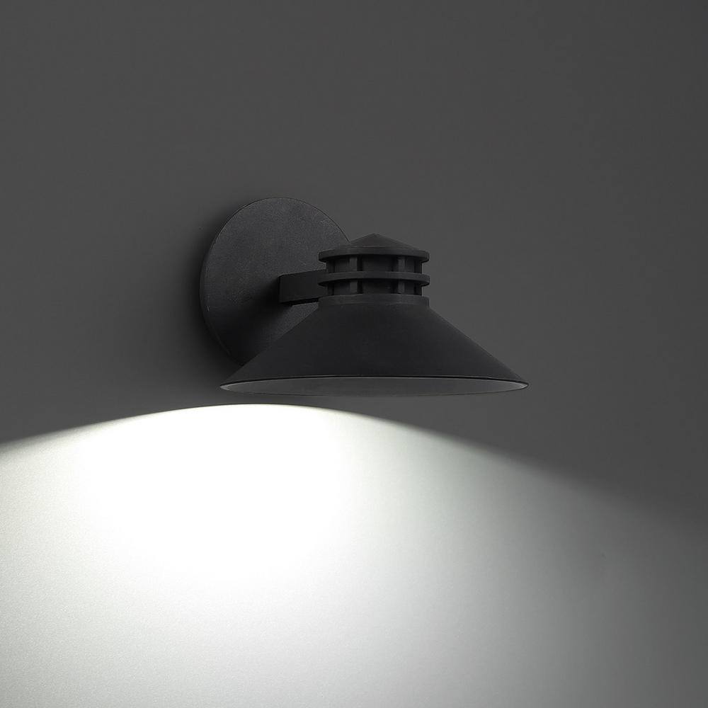 WAC Lighting Sodor 10 in. Black Integrated LED Outdoor Wall Sconce, 3000K
