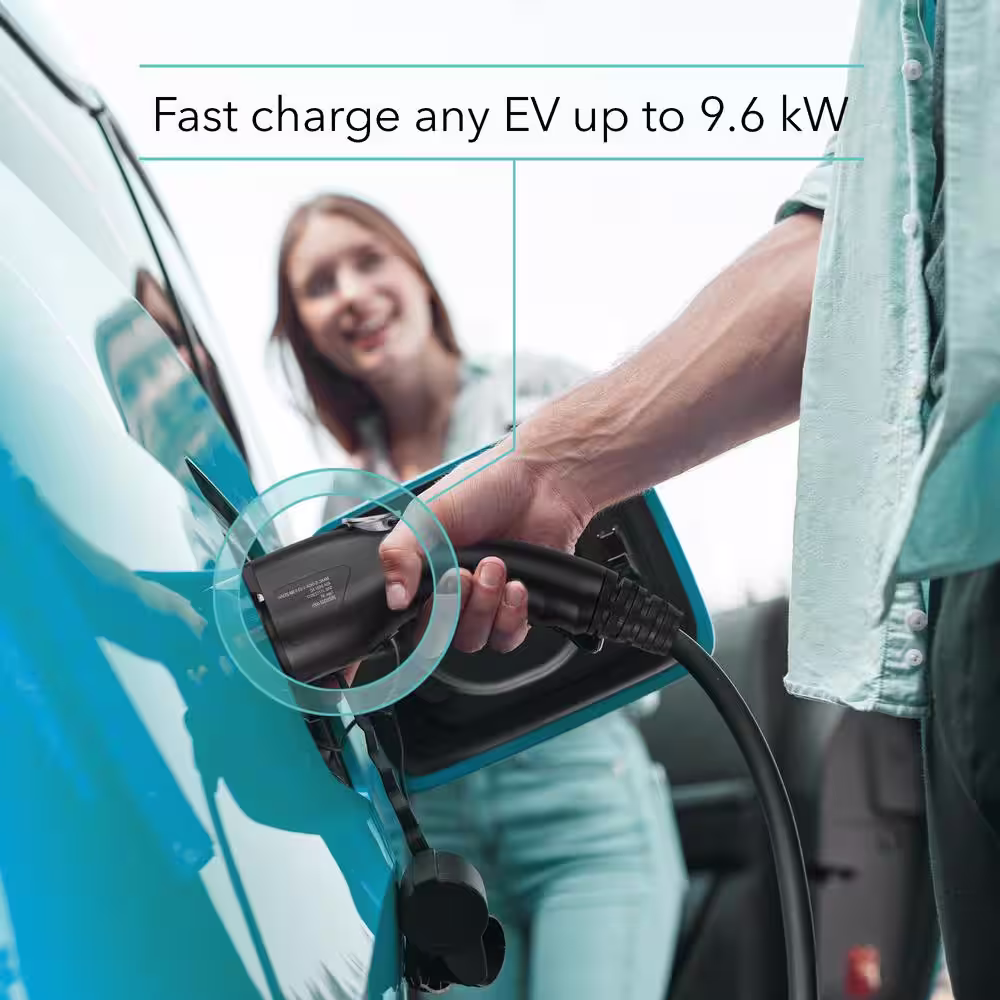 LECTRON Level 2 Portable J1772 EV Charger - ETL Certified, 240V, 40 Amp, NEMA 14-50 Plug, 16 ft. Extension cord and J1772 Cable