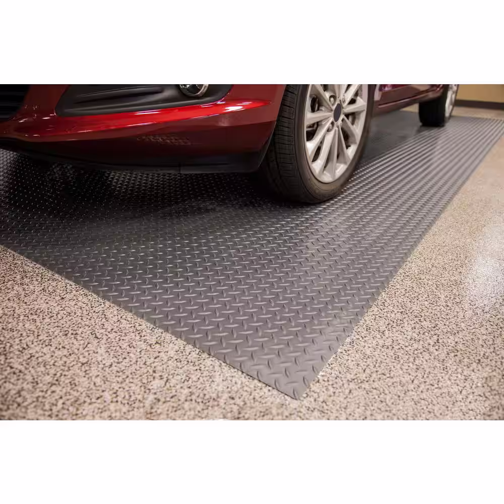 G-Floor Diamond Tread 8.5 ft. x 22 ft. Slate Grey Commercial Grade Vinyl Garage Flooring Cover and Protector