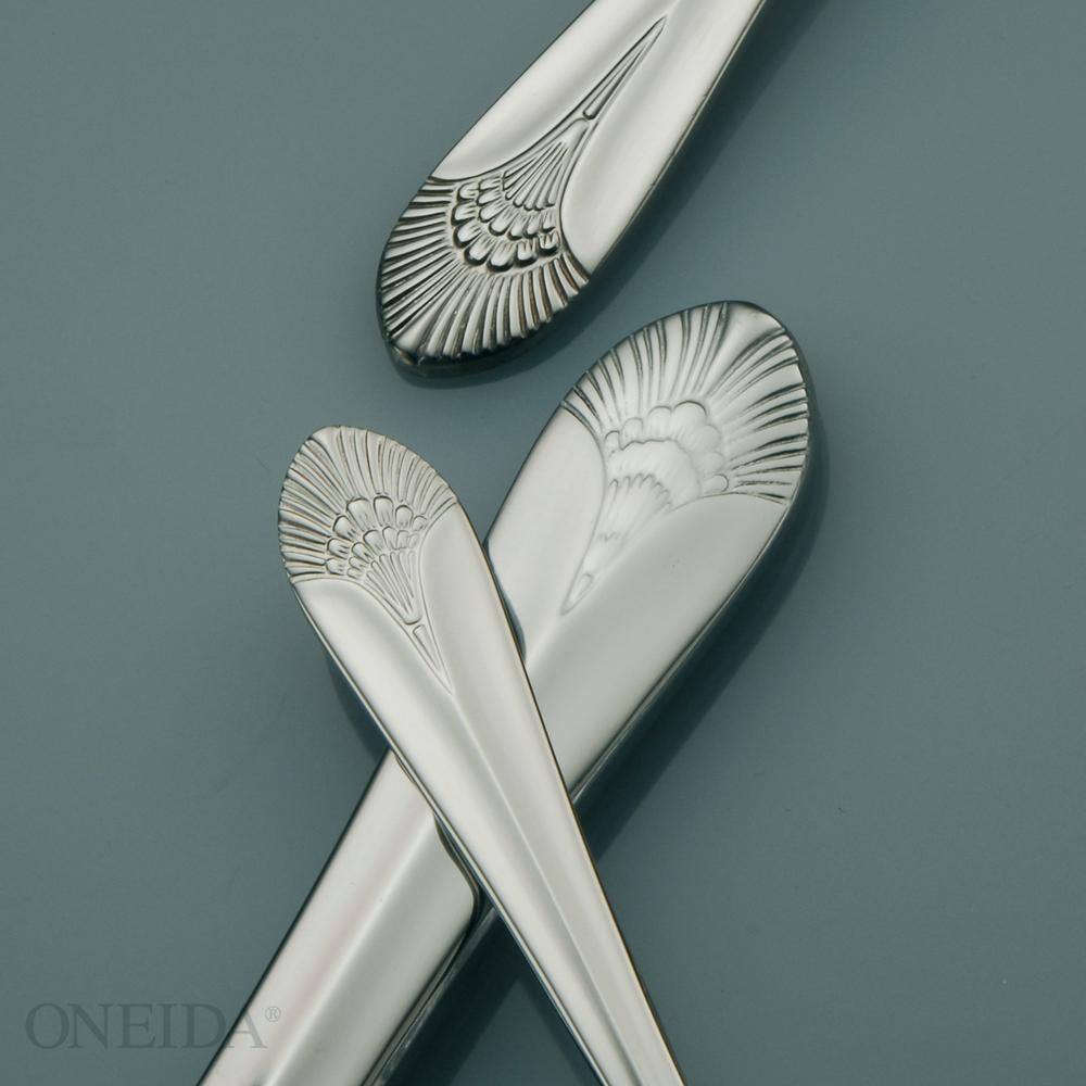 Oneida New York 18/10 Stainless Steel Teaspoons, U.S. Size (Set of 12)