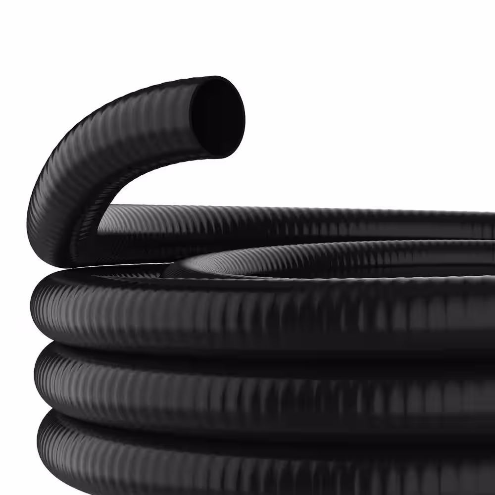 Alpine Corporation 1/2 in. x 50 ft. Schedule 40 Black PVC Ultra Flexible Hose for Koi Ponds, Irrigation, Water Gardens and More
