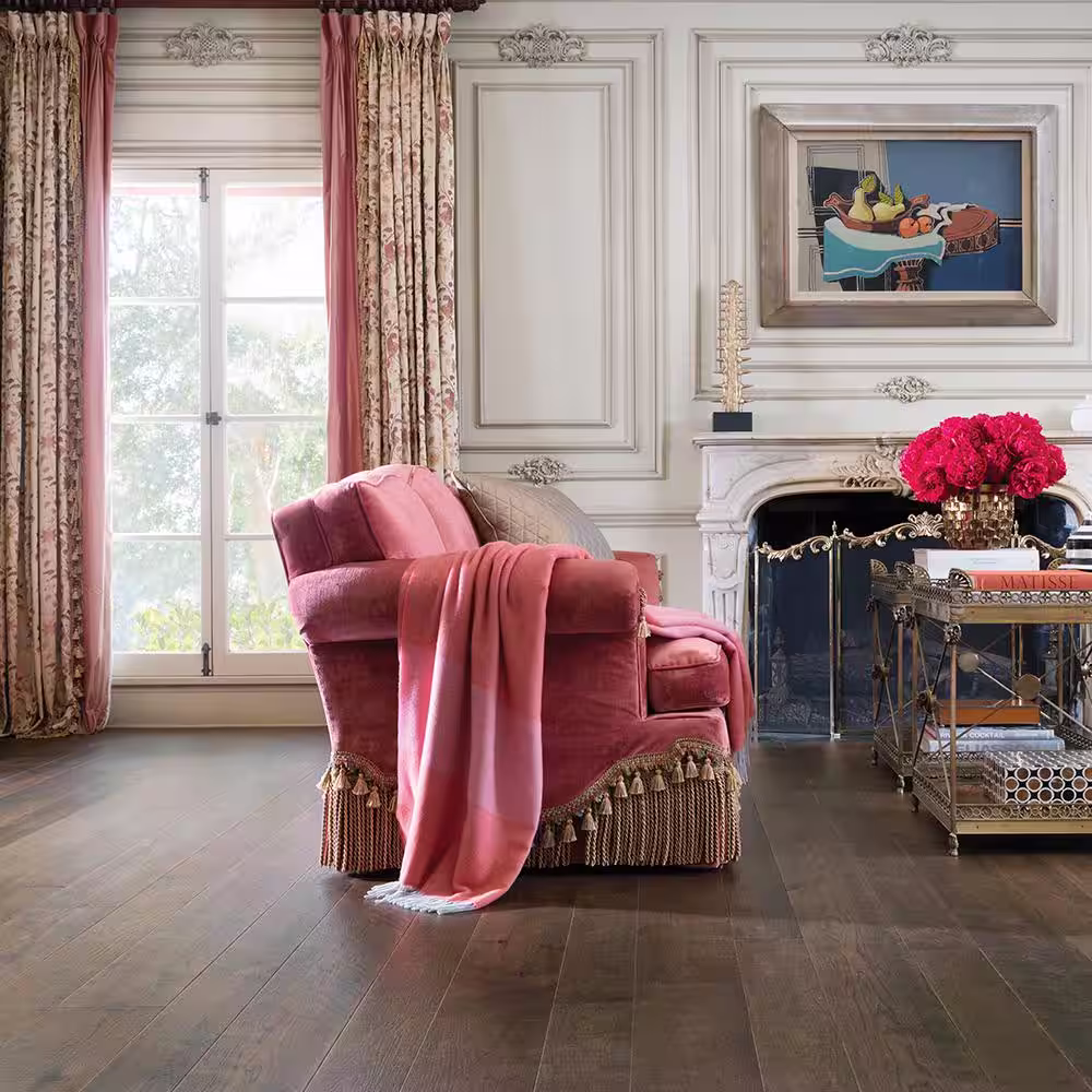 Malibu Wide Plank Sunset Hickory 3/8 in. T x 4 & 6 in. W Water Resistant Distressed Engineered Hardwood Flooring (19.8 sq. ft./case)