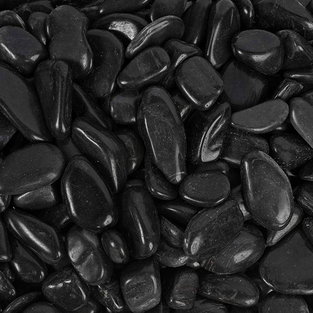 Rain Forest 0.4 cu. ft., 1 in. to 2 in. Black Super Polished Pebbles (54-Pack Pallet)