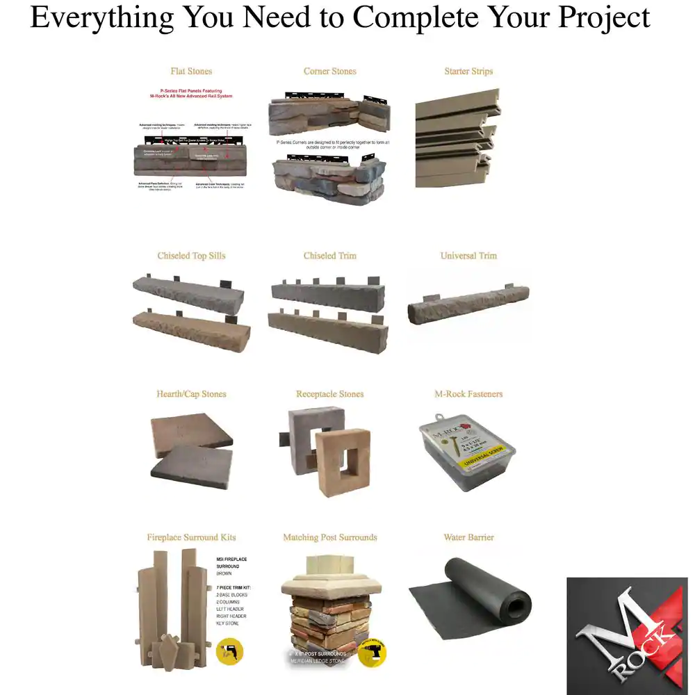 M-Rock P-Series 5 in x 20 in. Clover Dale Ledge Stone Concrete Stone Veneer (100 sq. ft./Crate)