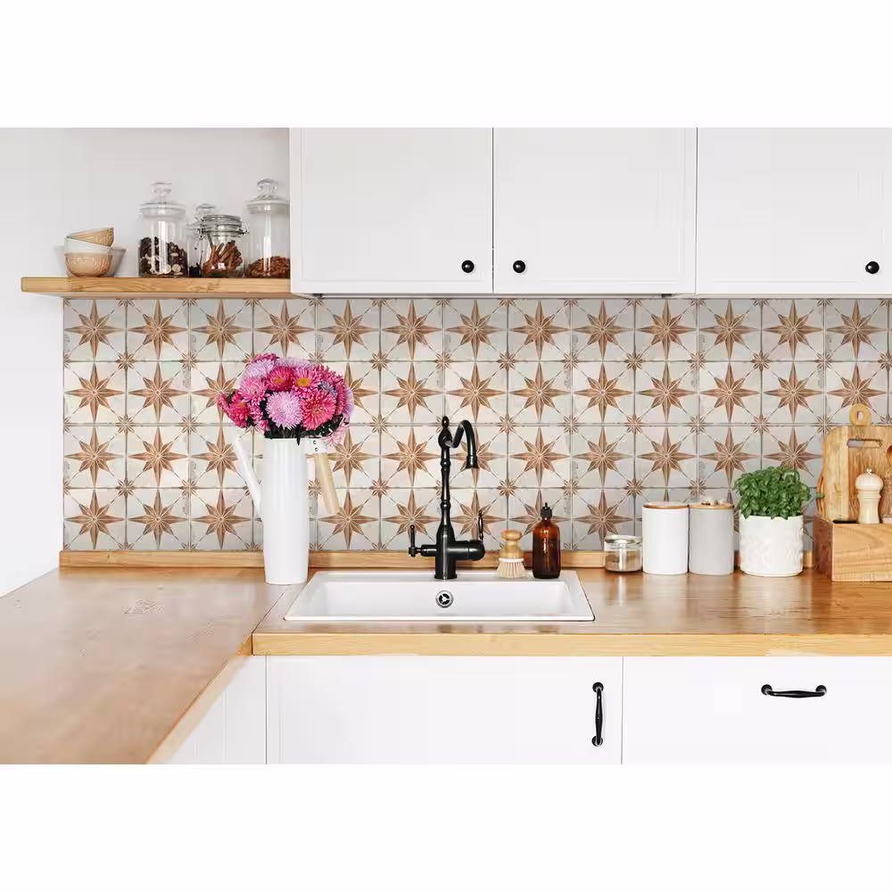 None Brown R12 7 in. x 7 in. Vinyl Peel and Stick Tile (24 Tiles, 8.17 sq. ft./Pack)