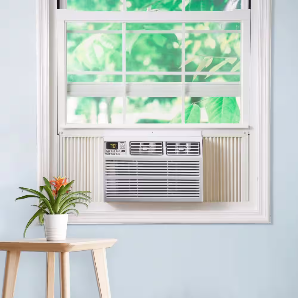 Whirlpool Energy Star 10,000 BTU 115V Window AC w/ Remote Control for Rooms up to 450 Sq. Ft. LCD Display Auto-Restart Timer White