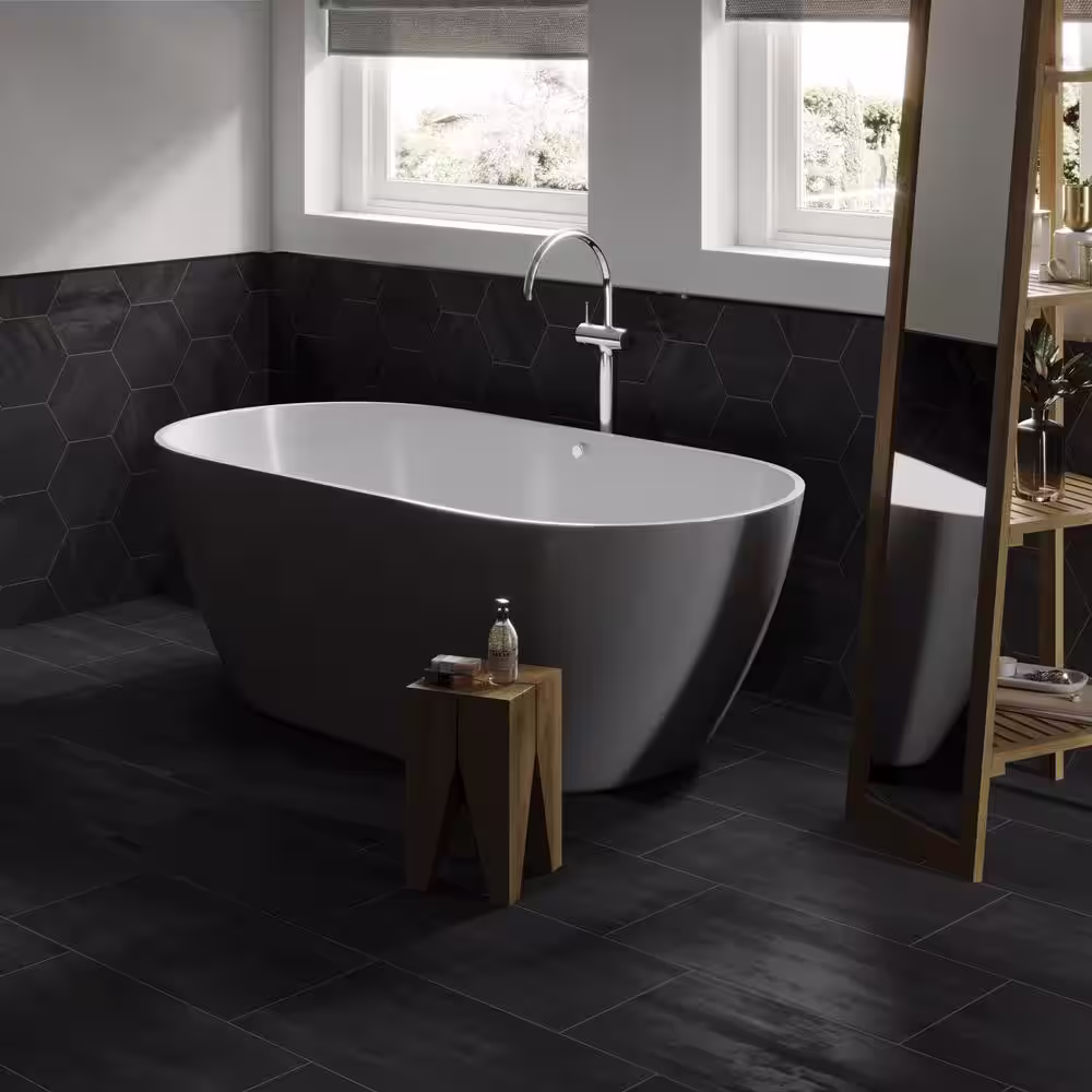 Corso Italia Ray Black 12 in. x 24 in. Porcelain Floor and Wall Tile (15.50 sq. ft./Case)