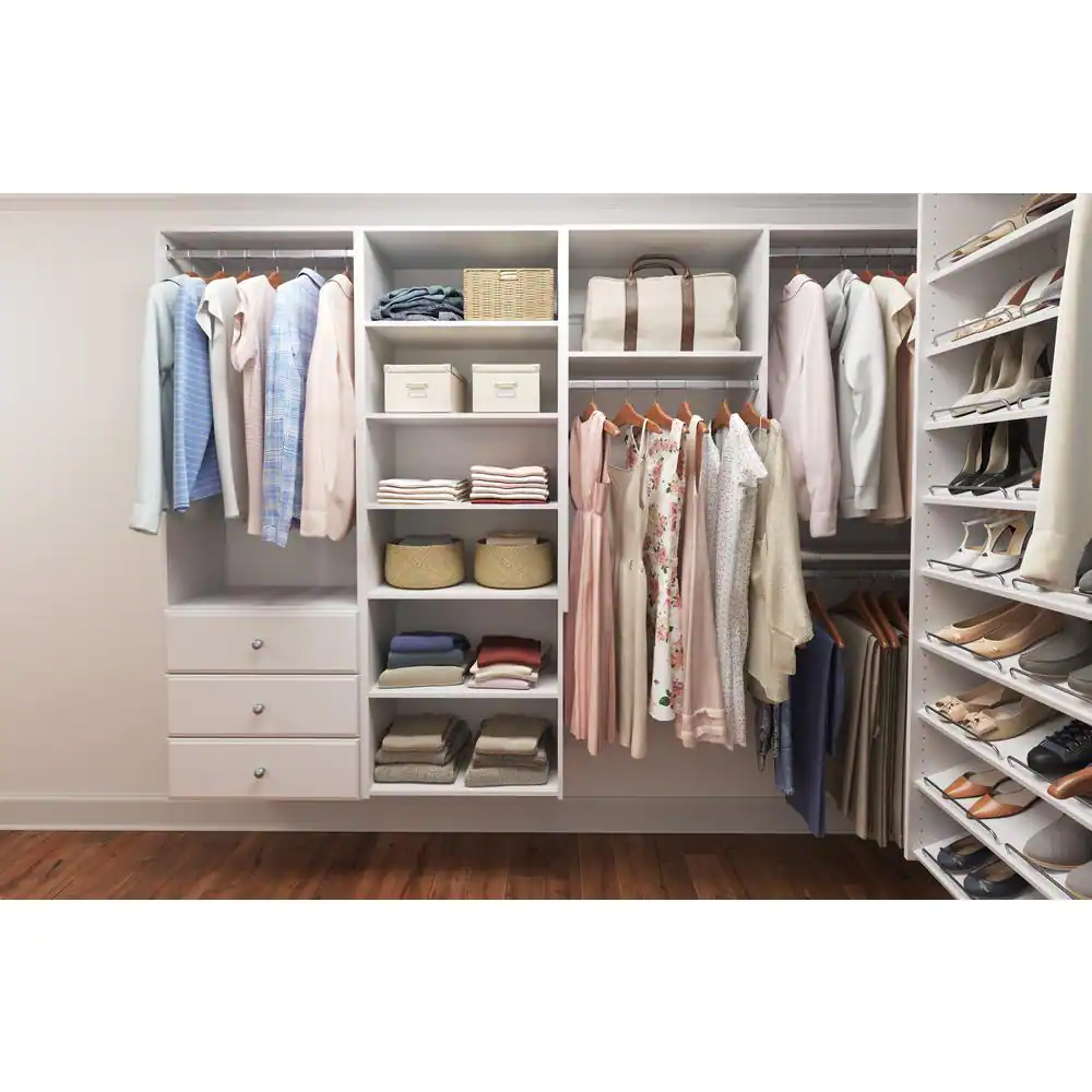 Closet Evolution Elite 25 in. W Classic White Wood Closet Tower