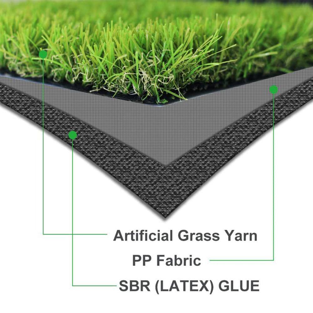 None ECO 1.38 Pile Height 14 ft. W x Cut to Length Green Artificial Grass Turf