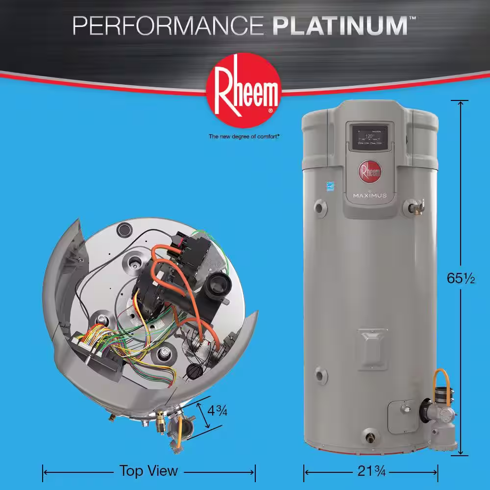 Rheem Maximus Super High Efficiency 50 gal. Tall 12-Year 76,000 BTU Liquid Propane Tank Water Heater