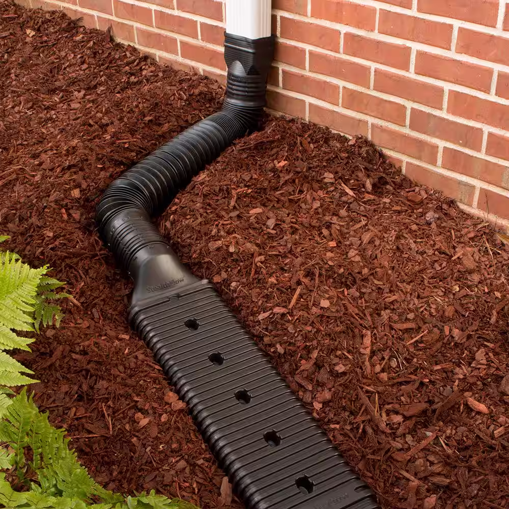 Amerimax Home Products Stealth Flow 4 in. Black Vinyl Corrugated Pipe Adapter only