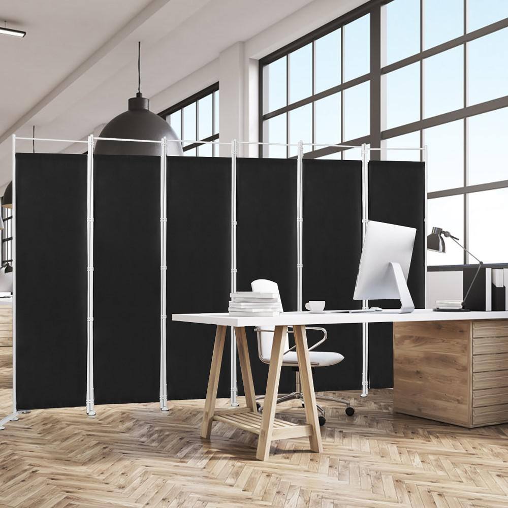 Costway 6 ft. Black 6-Panel Room Divider Folding Privacy Screen