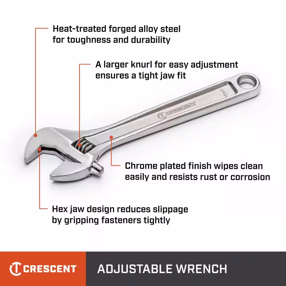 Crescent 12 in. Chrome Adjustable Wrench