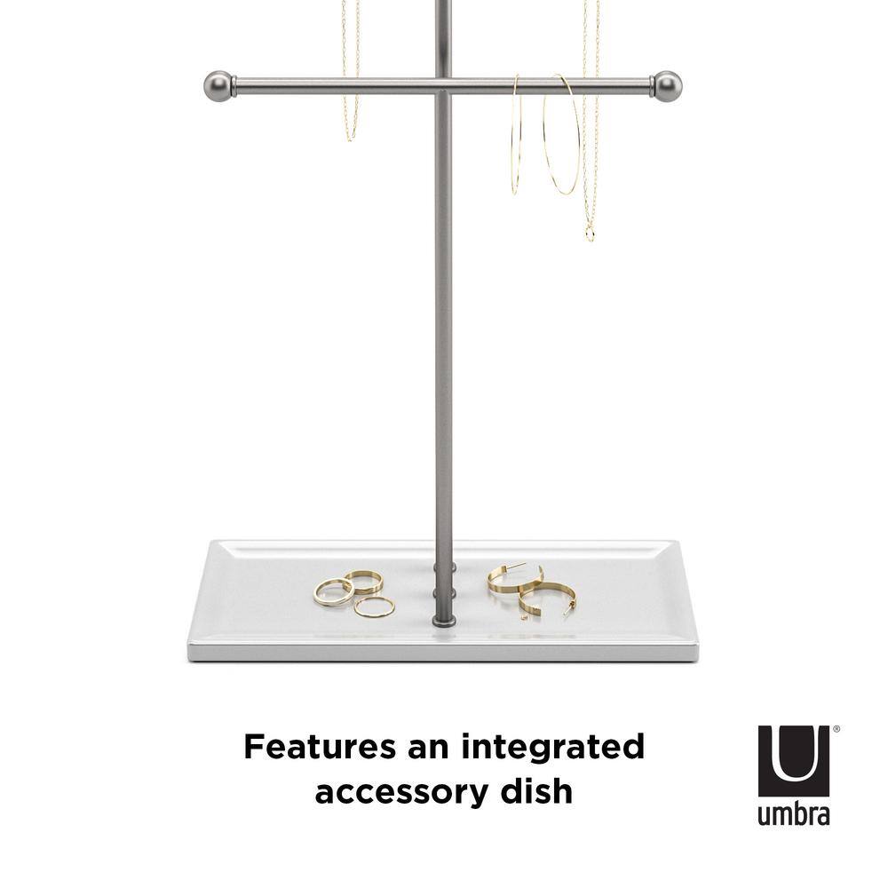 None White/Nickel Trigem Jewelry Stand