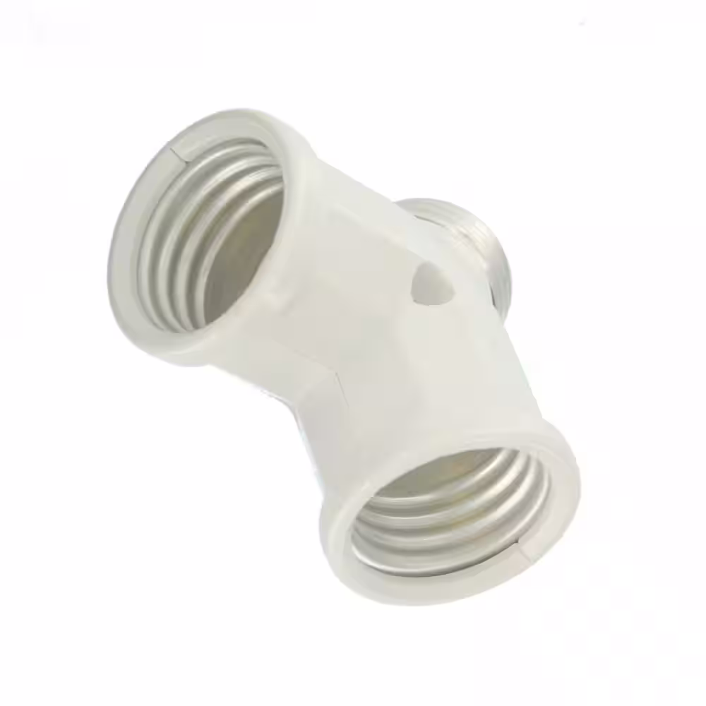 Leviton 660-Watt Keyless Twin-Socket Lamp Holder Adapter