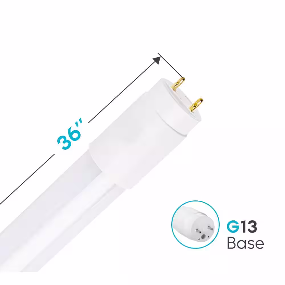 LUXRITE 16-Watt 3 ft. Linear T8 LED Tube Light Bulb 6500K Daylight Fluorescent Replacement Direct or Ballast Bypass (6-Pack)