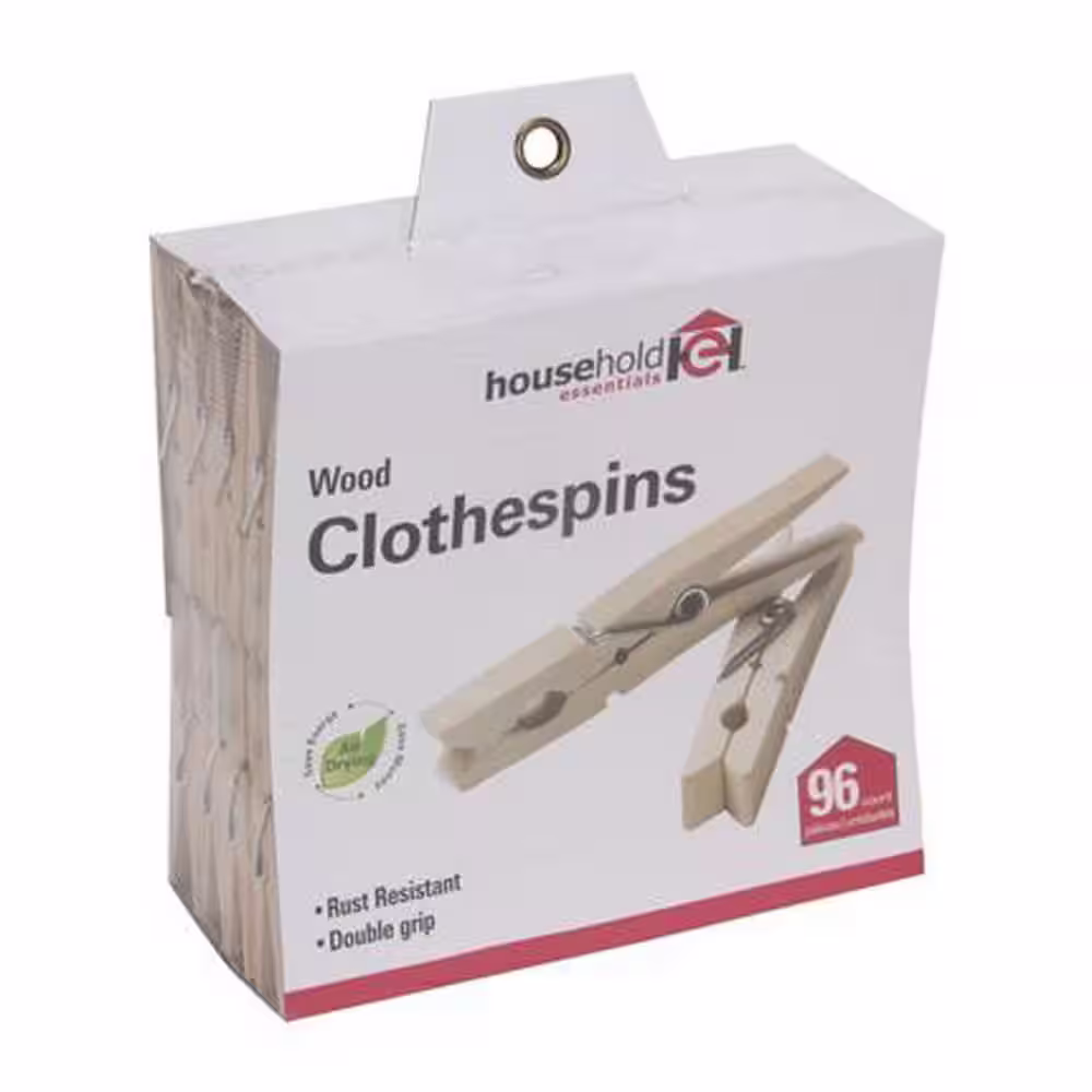 None 3 in. Wood Indoor and Outdoor Clothespins