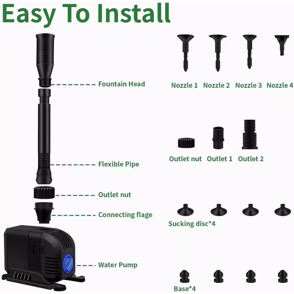 None Fountain Pond Submersible Water Pump
