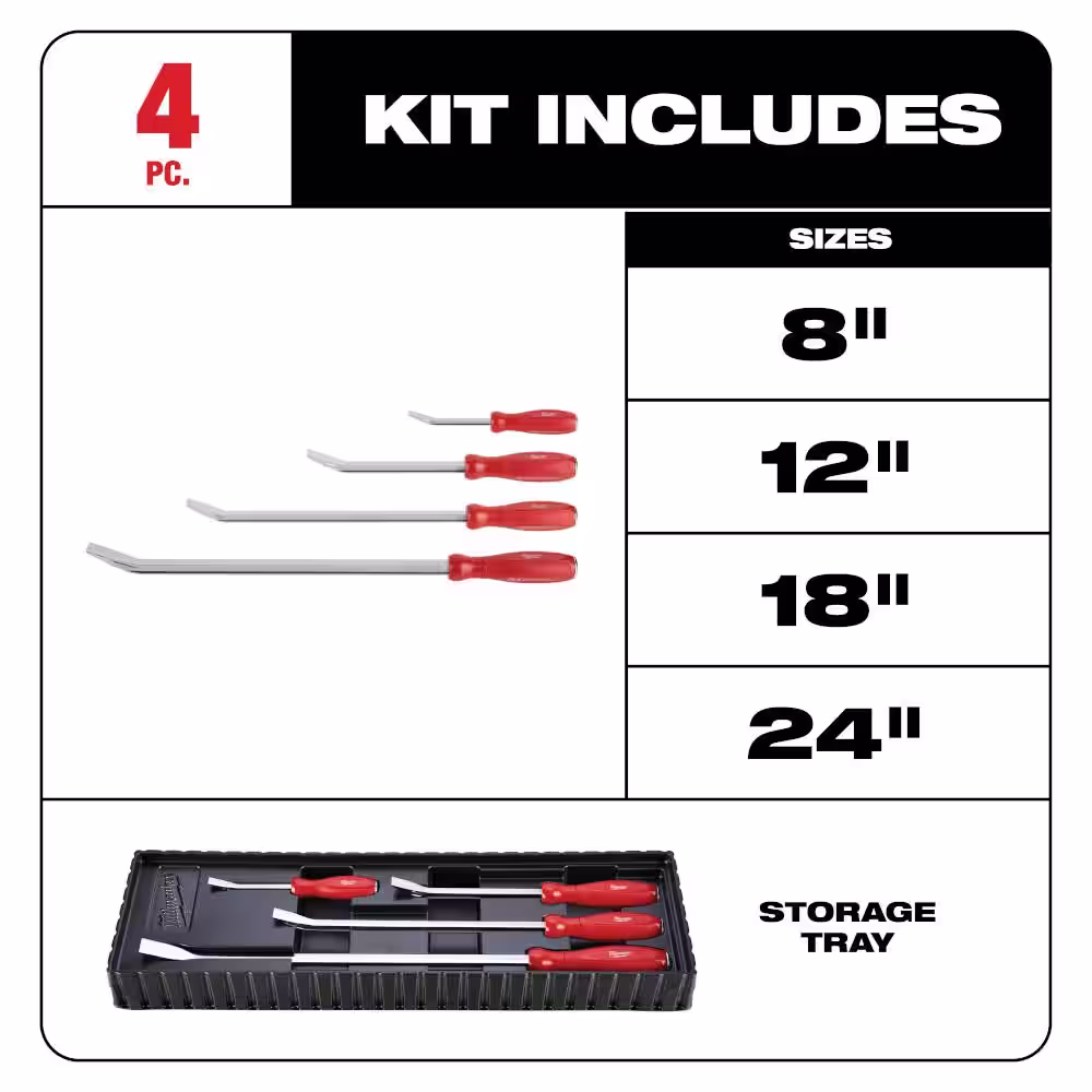 Milwaukee Pry Bar Set with Hook and Pick Set (8-Piece)