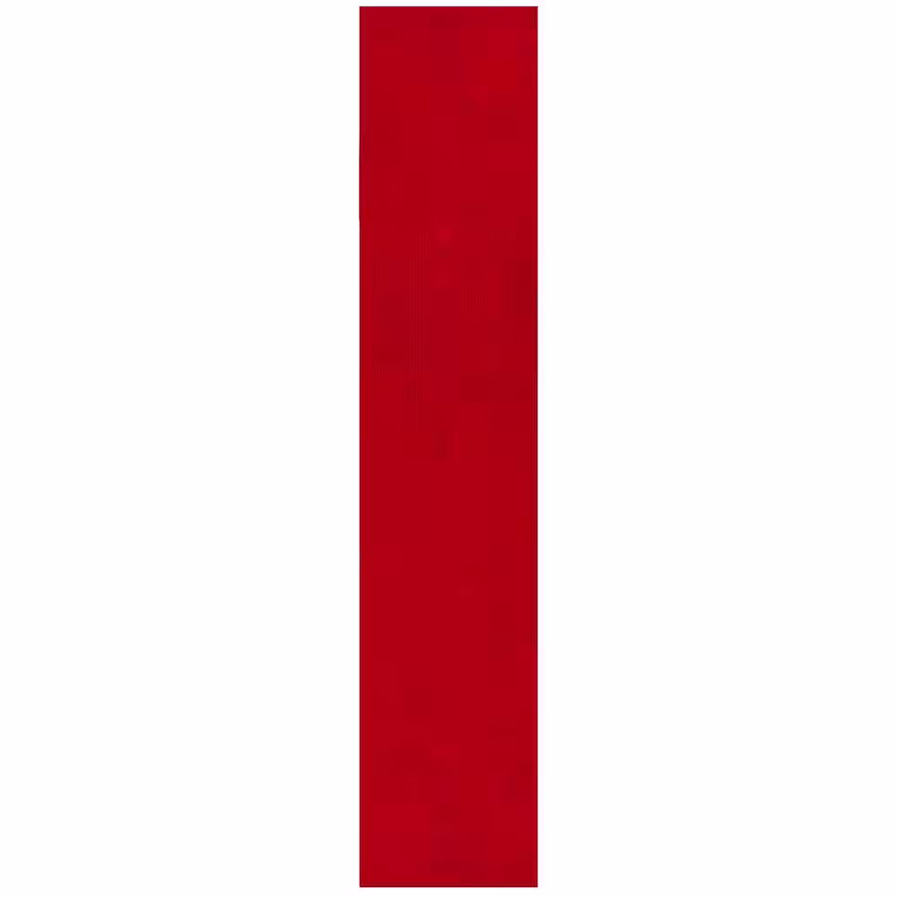 Ottomanson Scrabe Rib Waterproof Non-Slip Rubber Back Runner Rug, 2 ft. W x 19 ft. L, Red, Polypropylene Garage Flooring