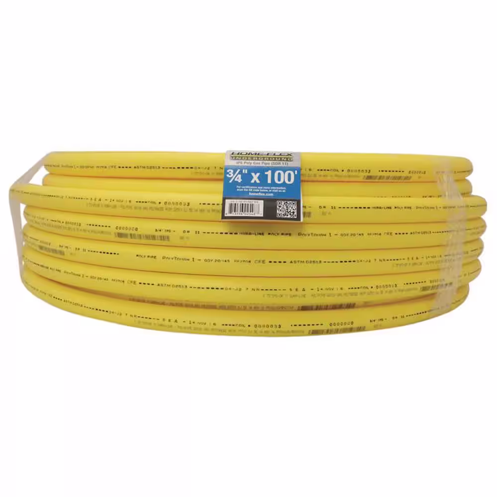 HOME-FLEX Underground 3/4in IPS Repair Kit(1)3/4in x 100ft Pipe,(2)3/4in Conversion Fittings, Gas Line Detection