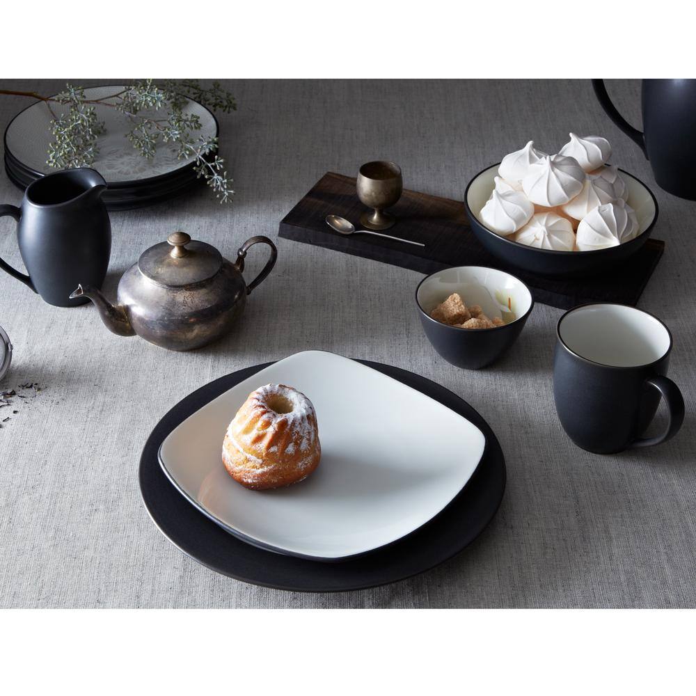 Noritake Colorwave Graphite Black Stoneware Square Dinner Plate 10-3/4 in. (Set of 4)