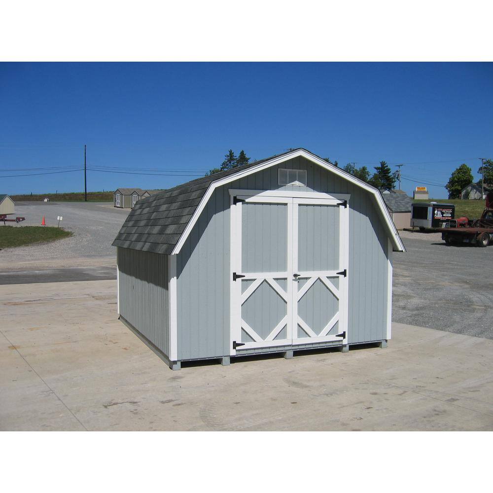 LITTLE COTTAGE CO. Classic Gambrel 10 ft. x 10 ft. Wood Storage Building DIY Kit with 4 ft. Sidewalls with Floor