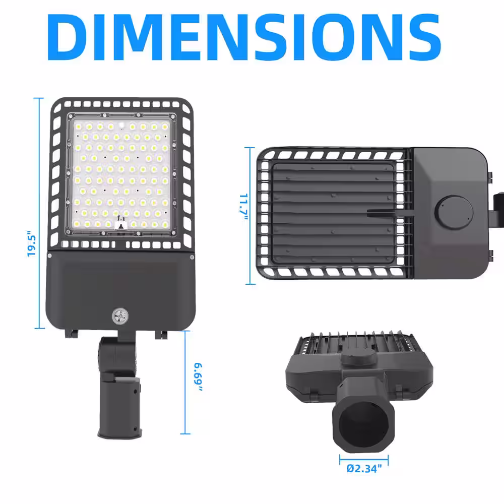None 1500-Watt Equivalent Integrated LED Bronze 300W Parking Lot Area Light,Slip Fitter,5000K White, 39000Lumens Dusk to Dawn